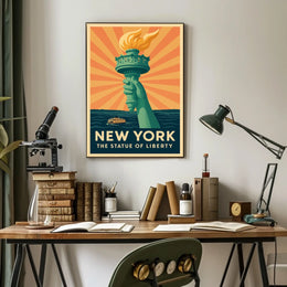 Statue of Liberty Vintage Travel Poster