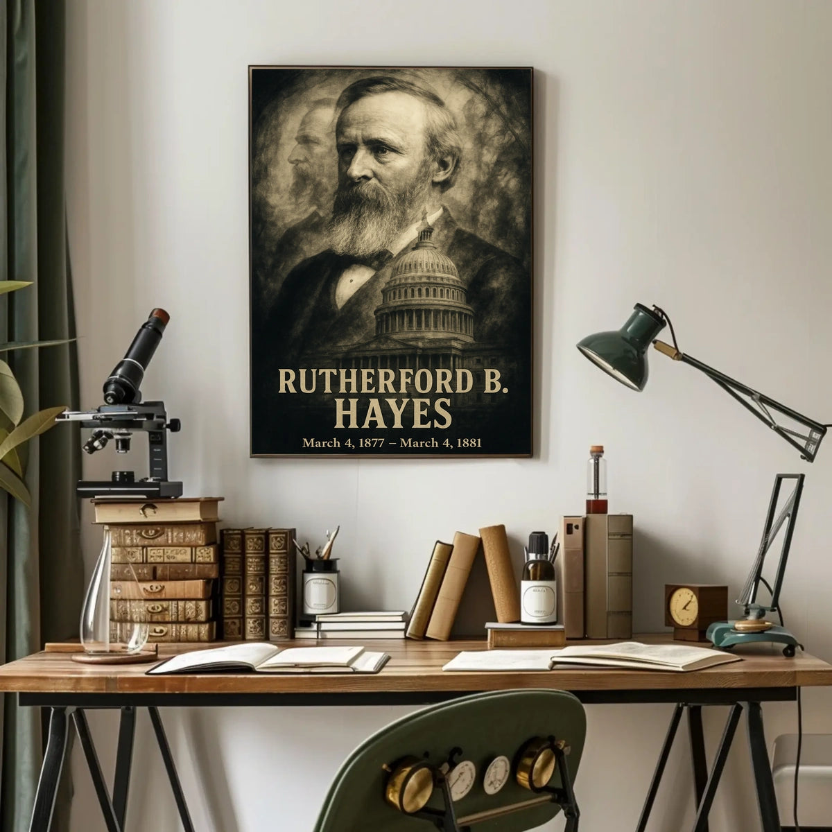 Rutherford B. Hayes 19th President of the United States Double Exposure Poster