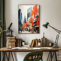 Contemporary Urban Cityscape in a Modern Skyline Travel Poster