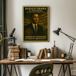 Barack Obama Stylized Presidential Portrait Historical Poster