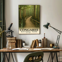 Congaree Boardwalk Poster Vintage Travel Wall Art