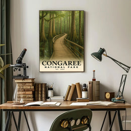 Congaree Boardwalk Poster Vintage Travel Wall Art