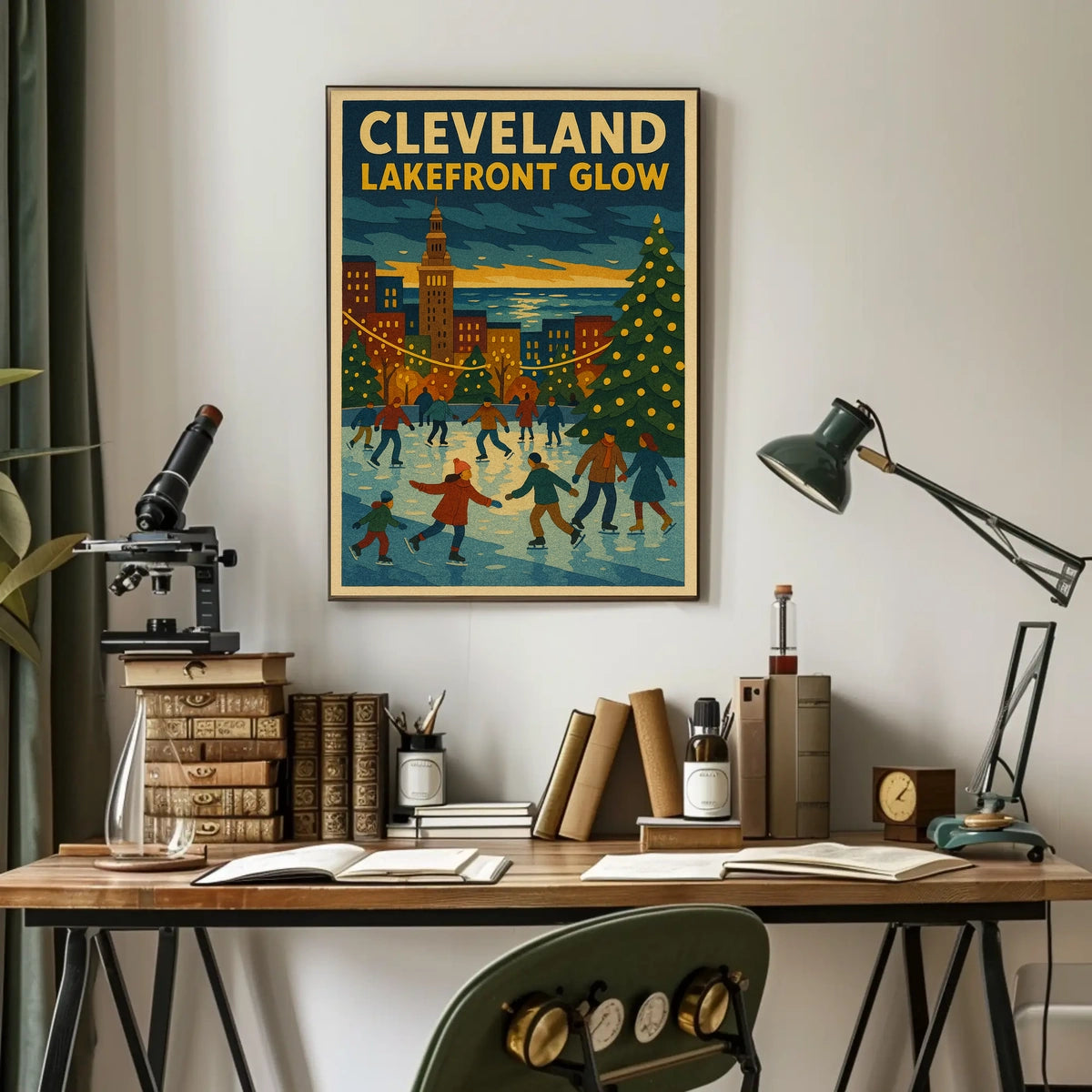 Cleveland Lakefront Glow Poster