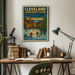 Cleveland Lakefront Glow Poster