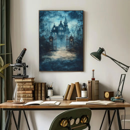 Haunted Manor At Dusk Poster