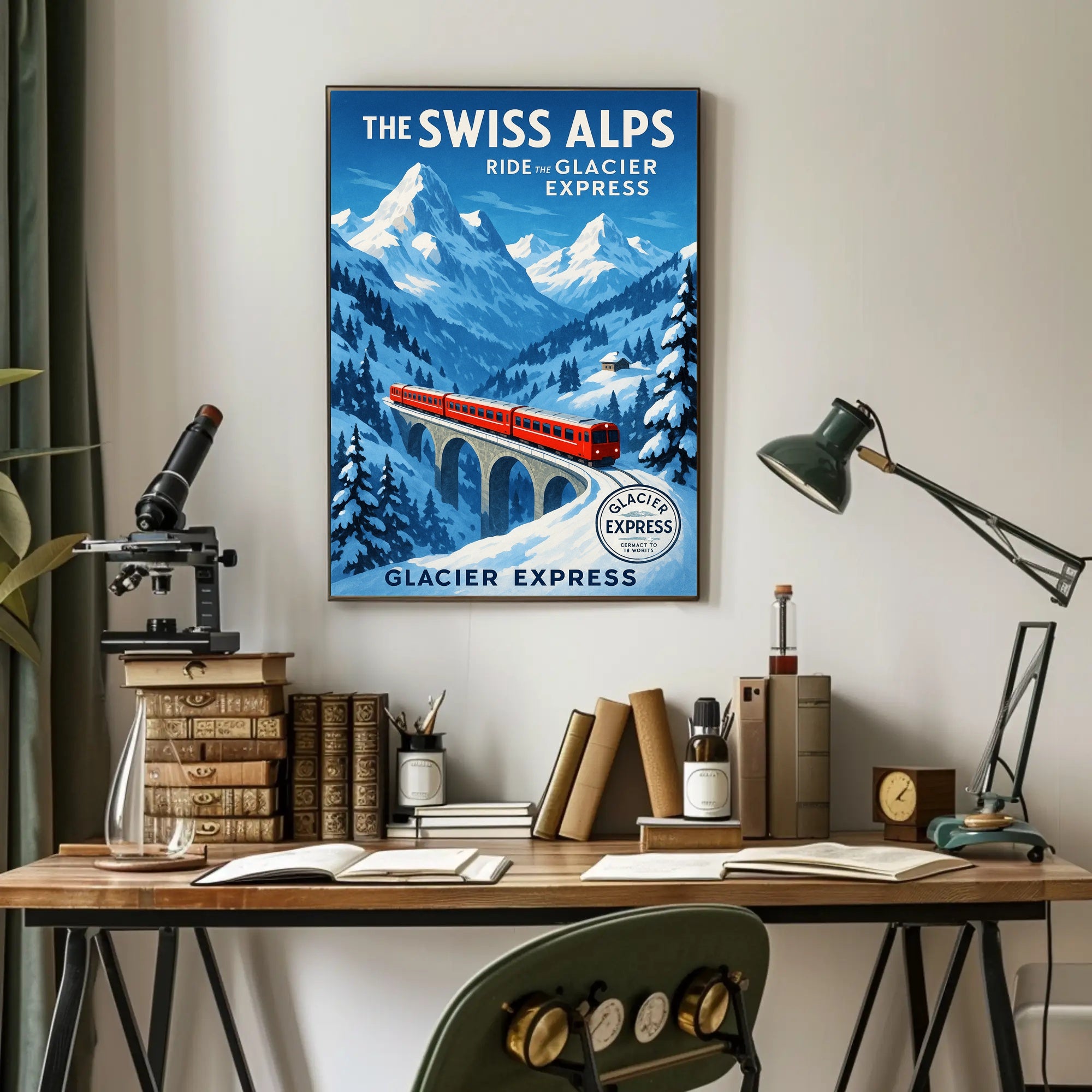 The Swiss Alps Glacier Express Adventure Poster PosterGoat