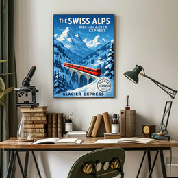The Swiss Alps Glacier Express Adventure Poster PosterGoat