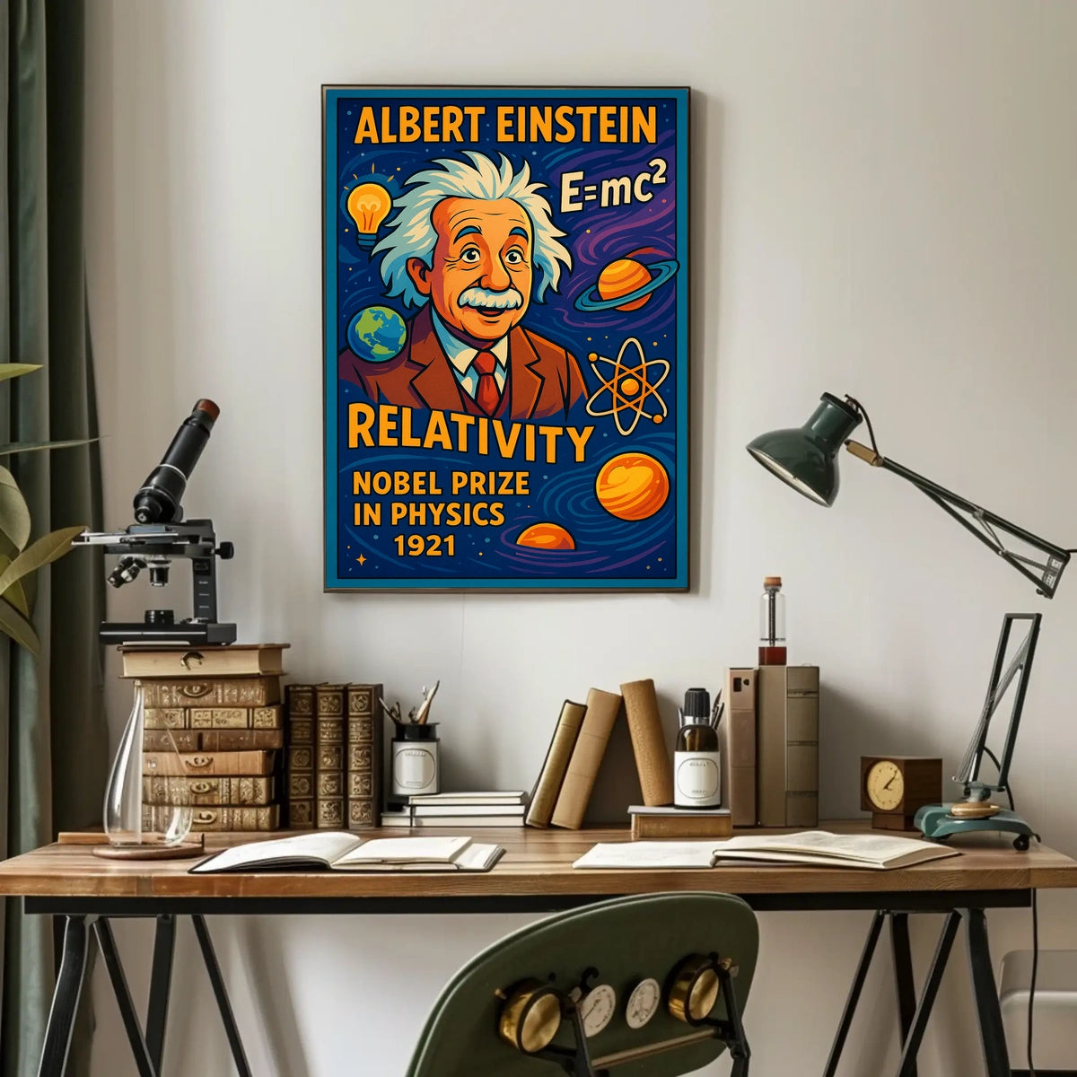 Albert Einstein Relativity Poster