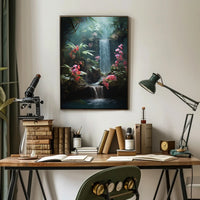 Tropical Waterfall Paradise: An Artistic Nature Poster
