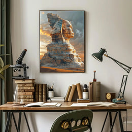 Futuristic Monument in Desert: Futuristic Sci-Fi Poster PosterGoat