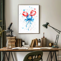 Watercolor Balloon Dog Artwork in Pastel Bouquet Poster
