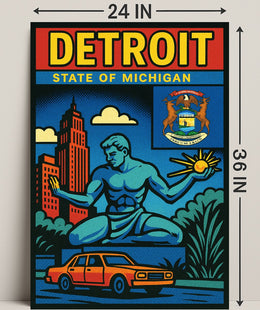 Detroit State of Michigan Poster PosterGoat