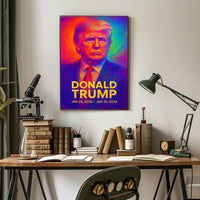 Donald Trump 47th President of the United States Neon Gradient Overlay Poster