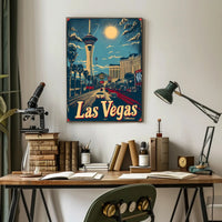 Vintage Las Vegas Skyline Urban or Cityscape Poster
