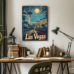 Vintage Las Vegas Skyline Urban or Cityscape Poster