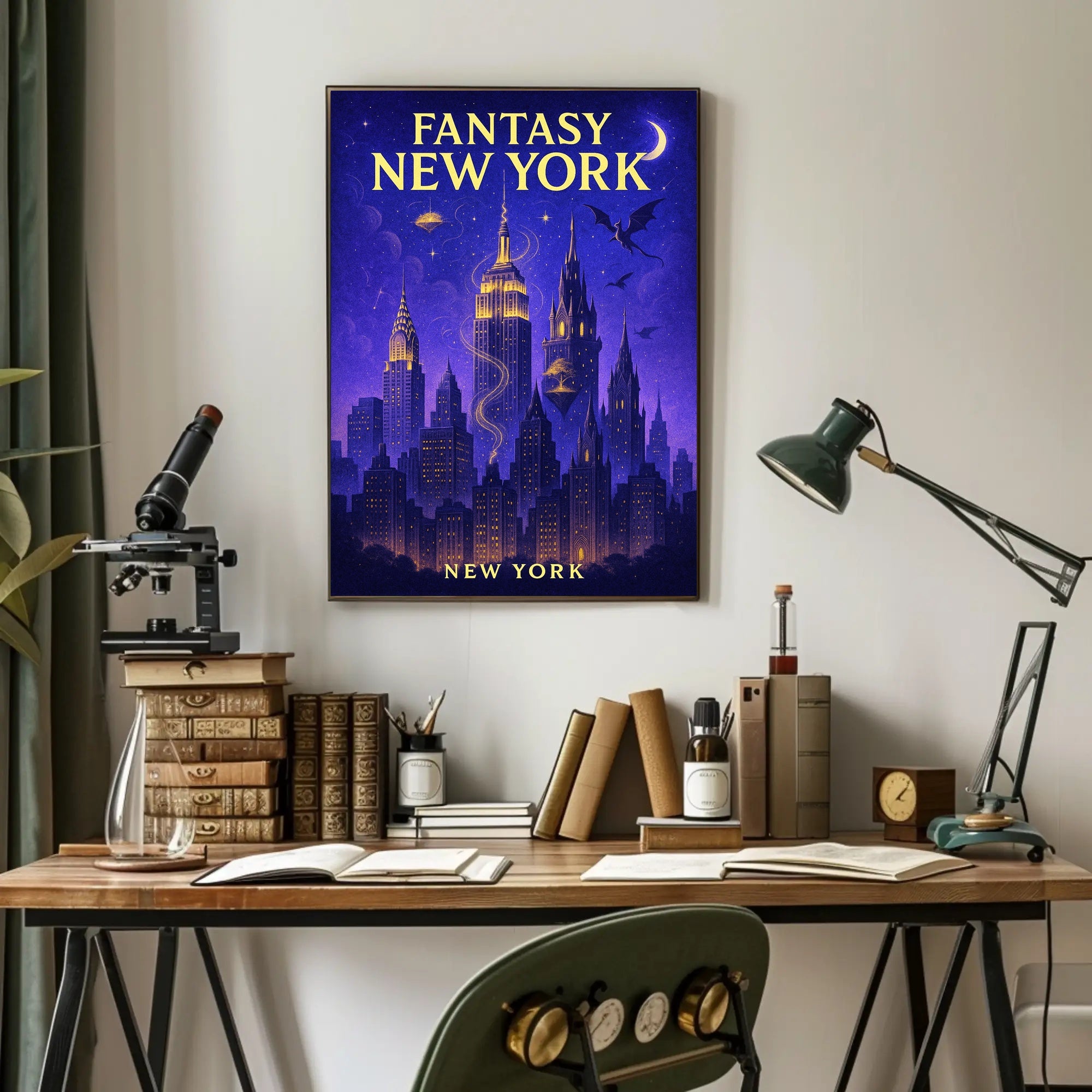 Fantasy New York Poster PosterGoat