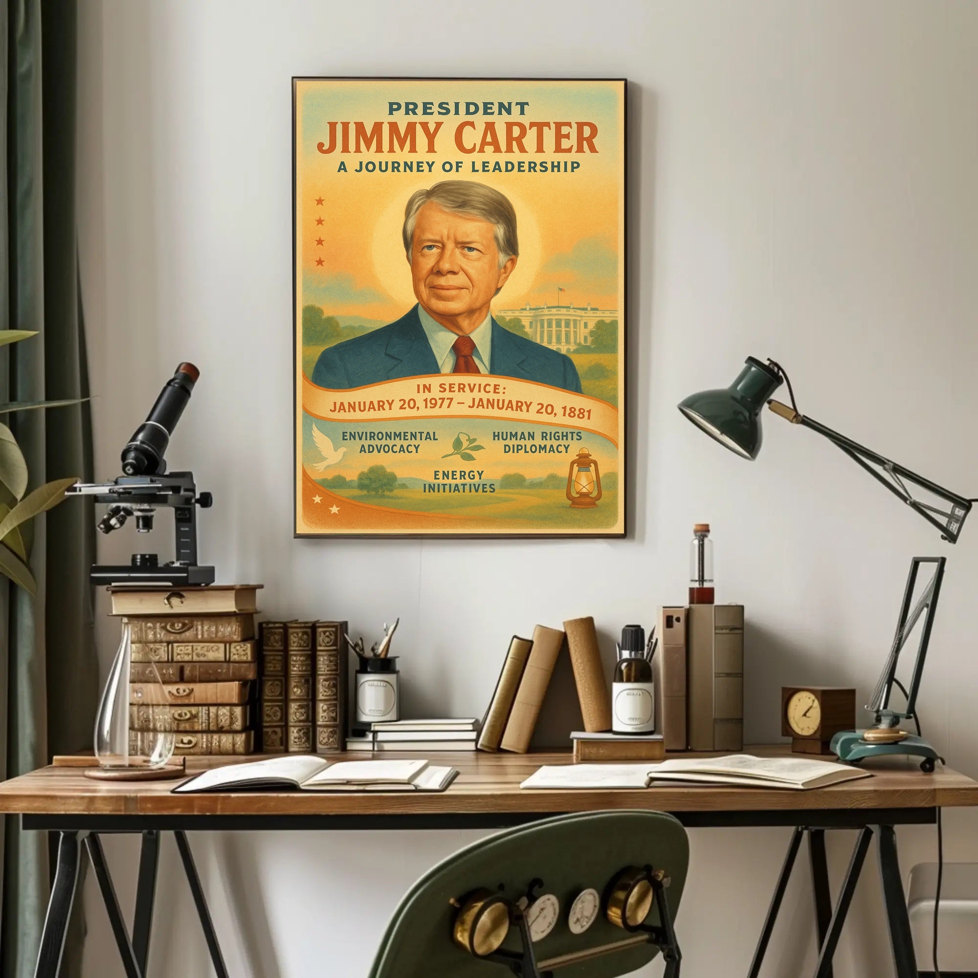 Jimmy Carter Leadership Journey Poster Wall Art PosterGoat