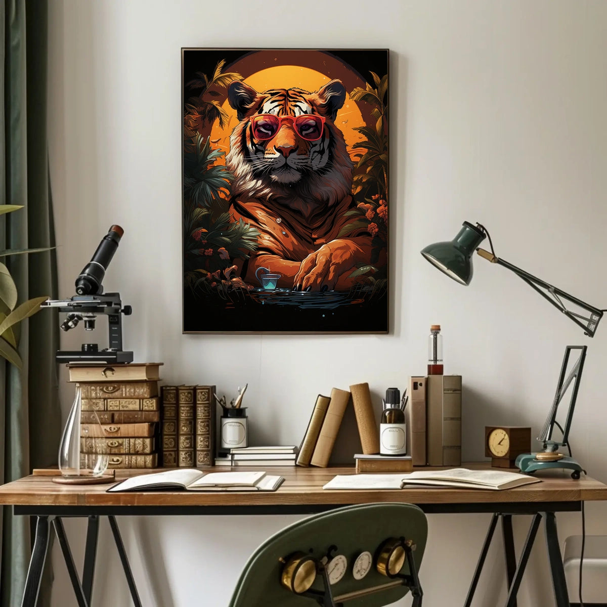 Exotic Tiger in Sunglasses Animal Poster