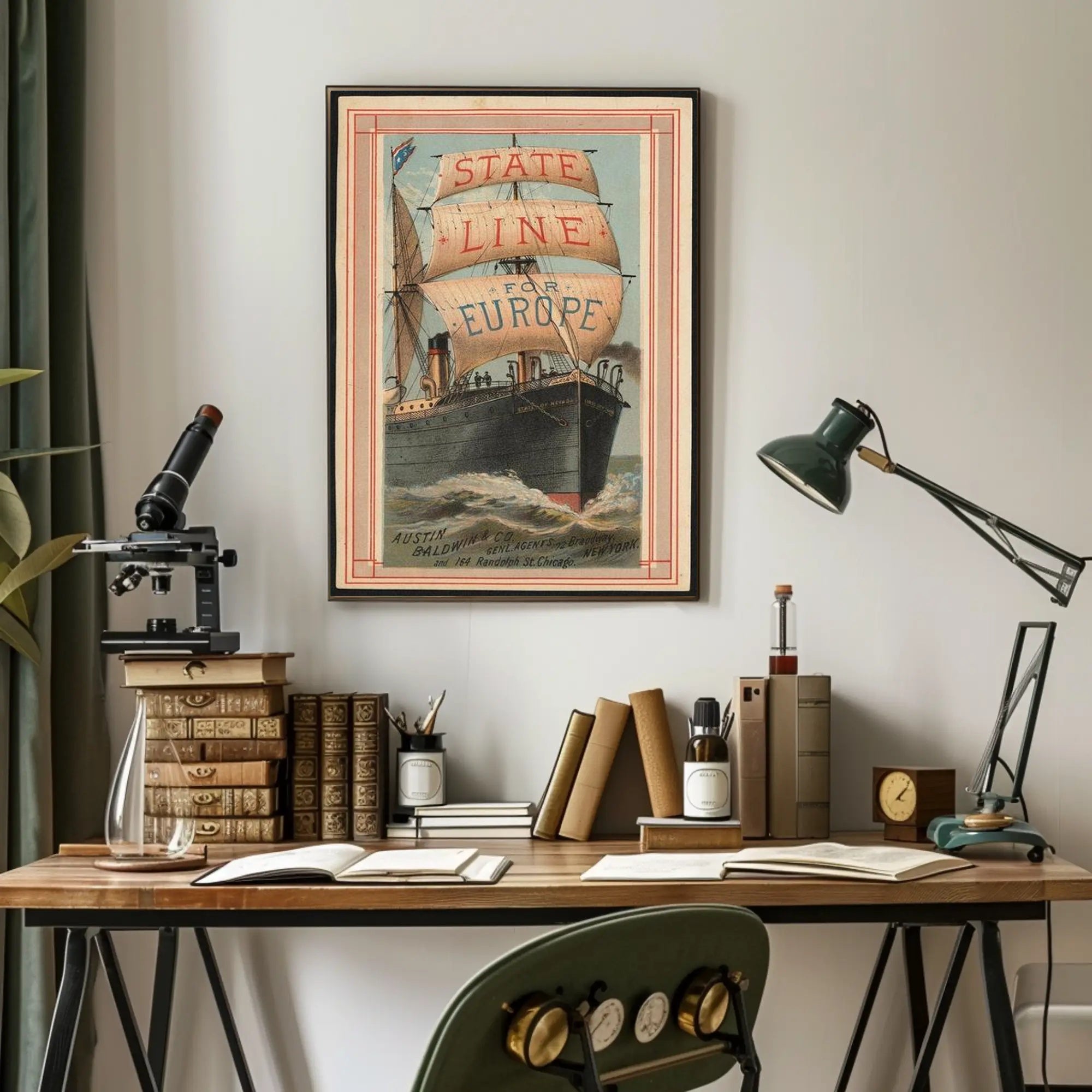 State Line for Europe Poster PosterGoat
