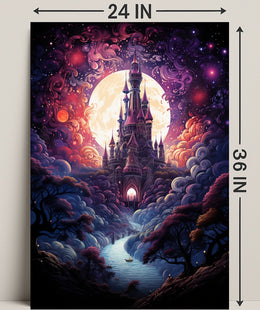 Enchanted Castle Under The Moon Poster