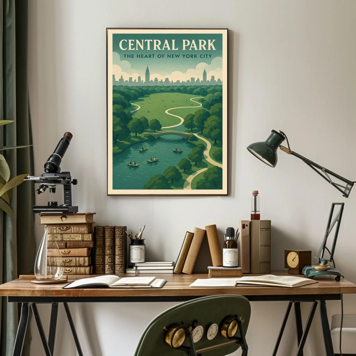 Central Park Skyline Art Travel Poster