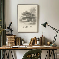 Ohio Architectural Sketch Poster
