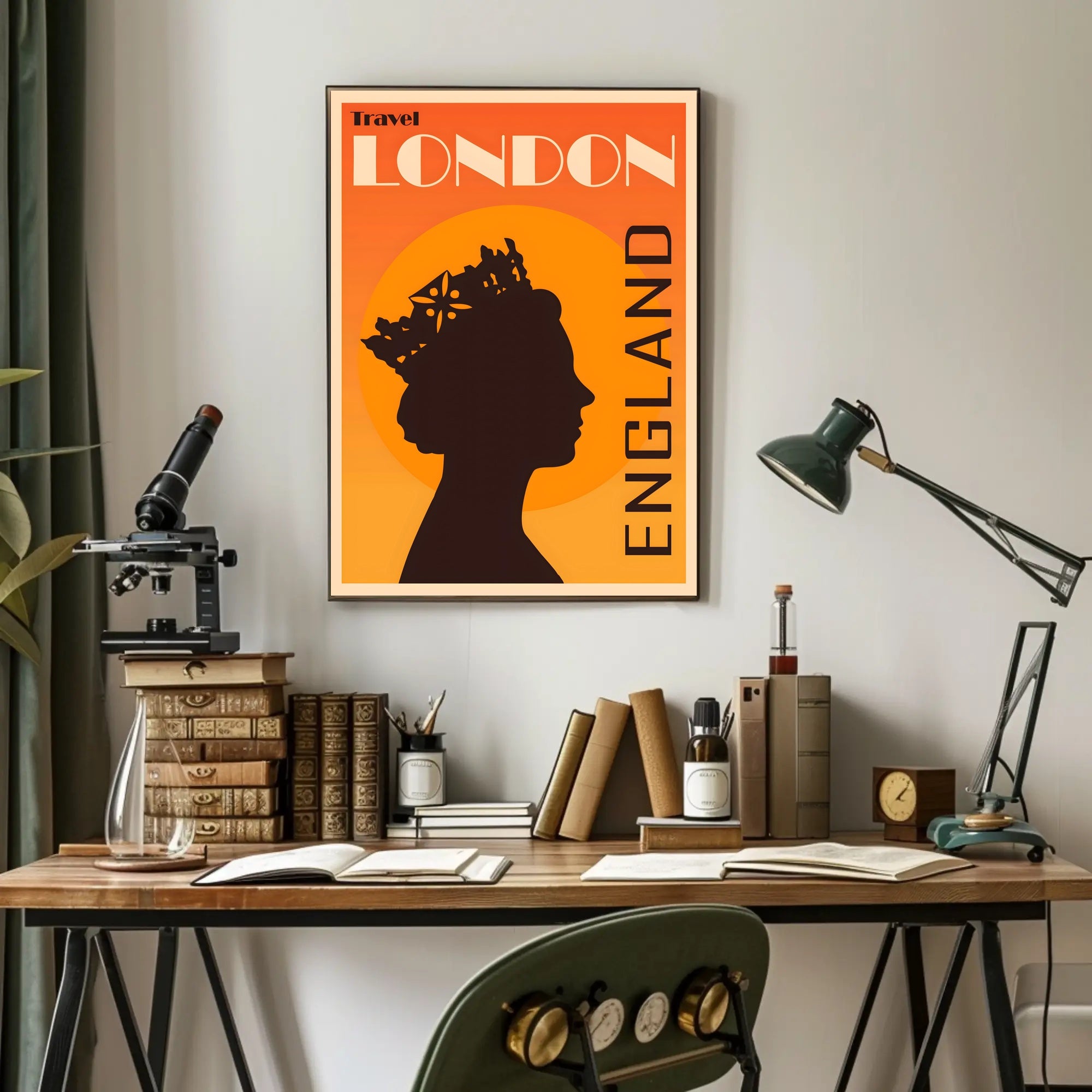 Travel London England Silhouette Art Travel Poster