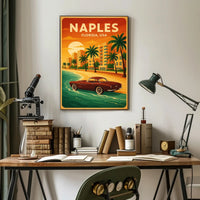 Naples Florida Vintage Travel Poster