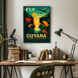 Vibrant Guyana Vintage Travel Adventure Poster PosterGoat