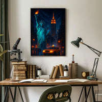 New York City Street Skyline Poster Modern Wall Art