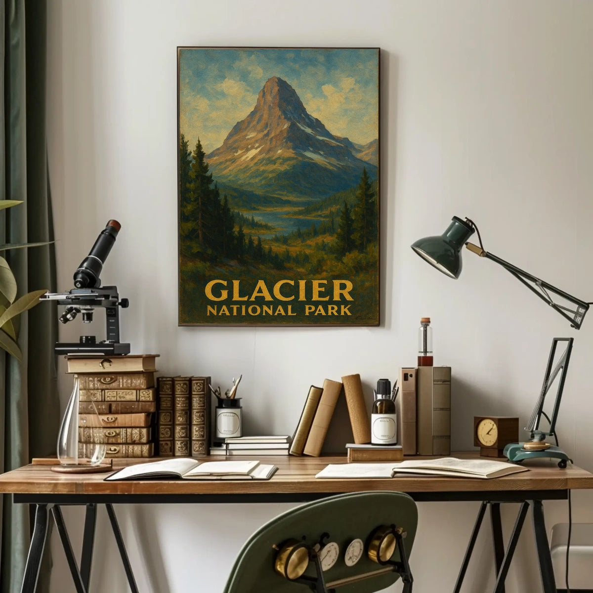 Glacier National Park Scenic Wilderness Landscape Majestic Wanderlust Glacial Views Poster