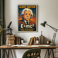 Einstein Relativity Vintage Science Curious Poster