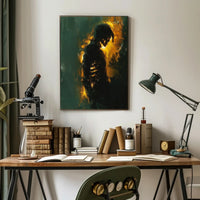 Silhouette Aura: Abstract Brush Stroke Poster PosterGoat