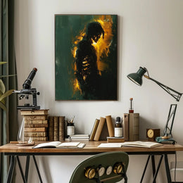 Silhouette Aura: Abstract Brush Stroke Poster PosterGoat