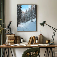 Serene Snowy Forest Pathway National Park Poster