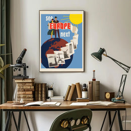 Retro European Adventure Unfolded: Travel Poster