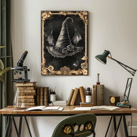 Vintage Witch Hat Gothic Fantasy Artistic Poster