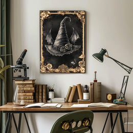 Vintage Witch Hat Gothic Fantasy Artistic Poster