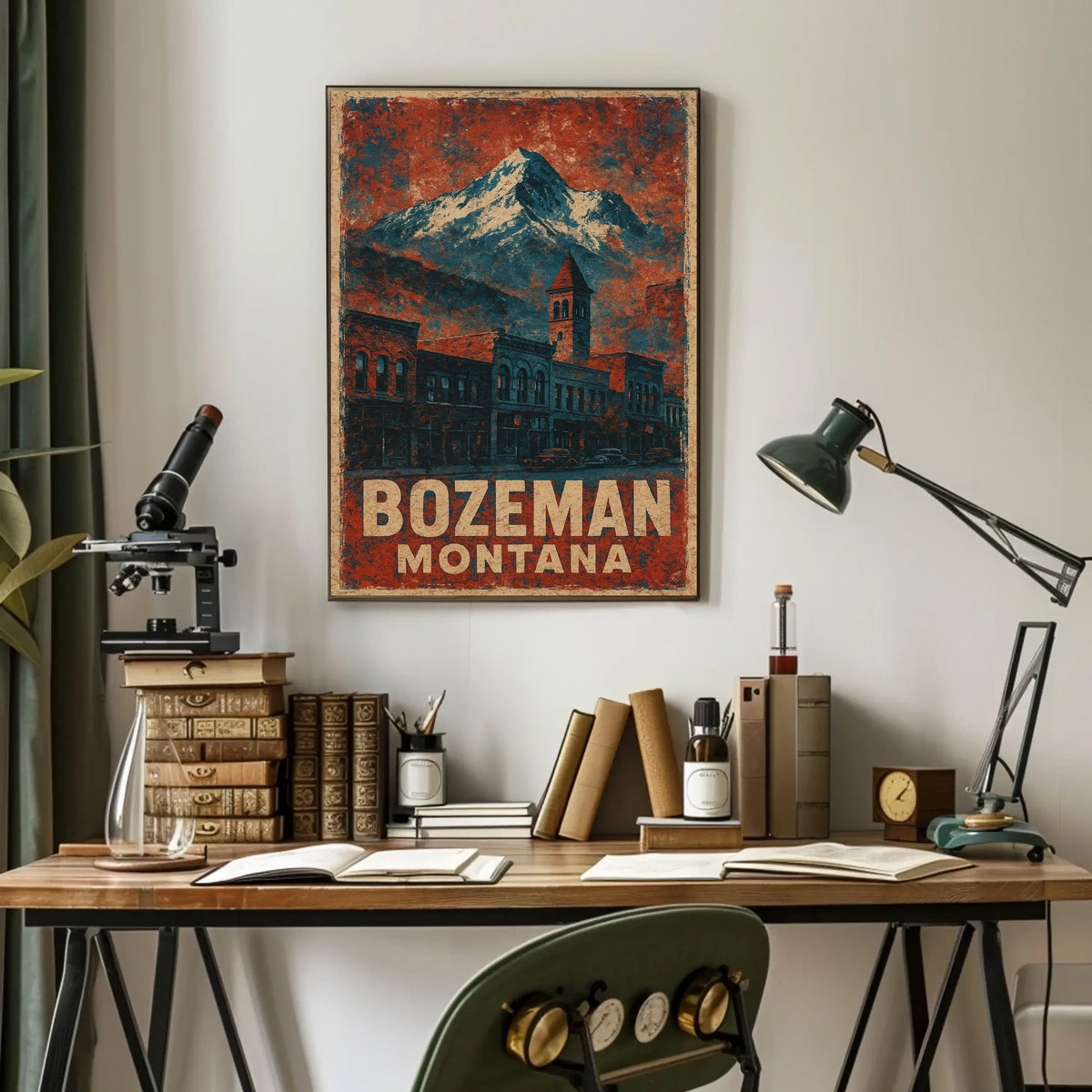 Bozeman Montana Rustic Scenic Poster