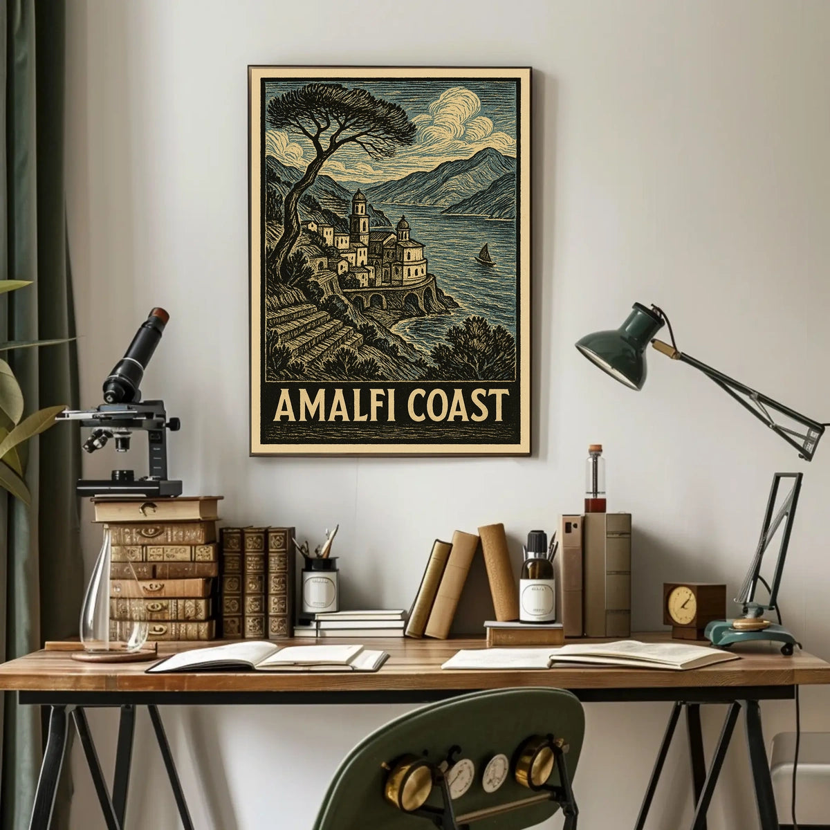 Amalfi Coast Poster Wall Art 18x24 Scenic Seaside Print