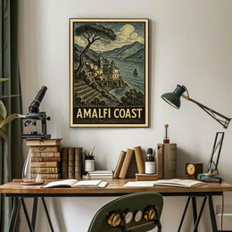 Amalfi Coast Poster Wall Art 18x24 Scenic Seaside Print