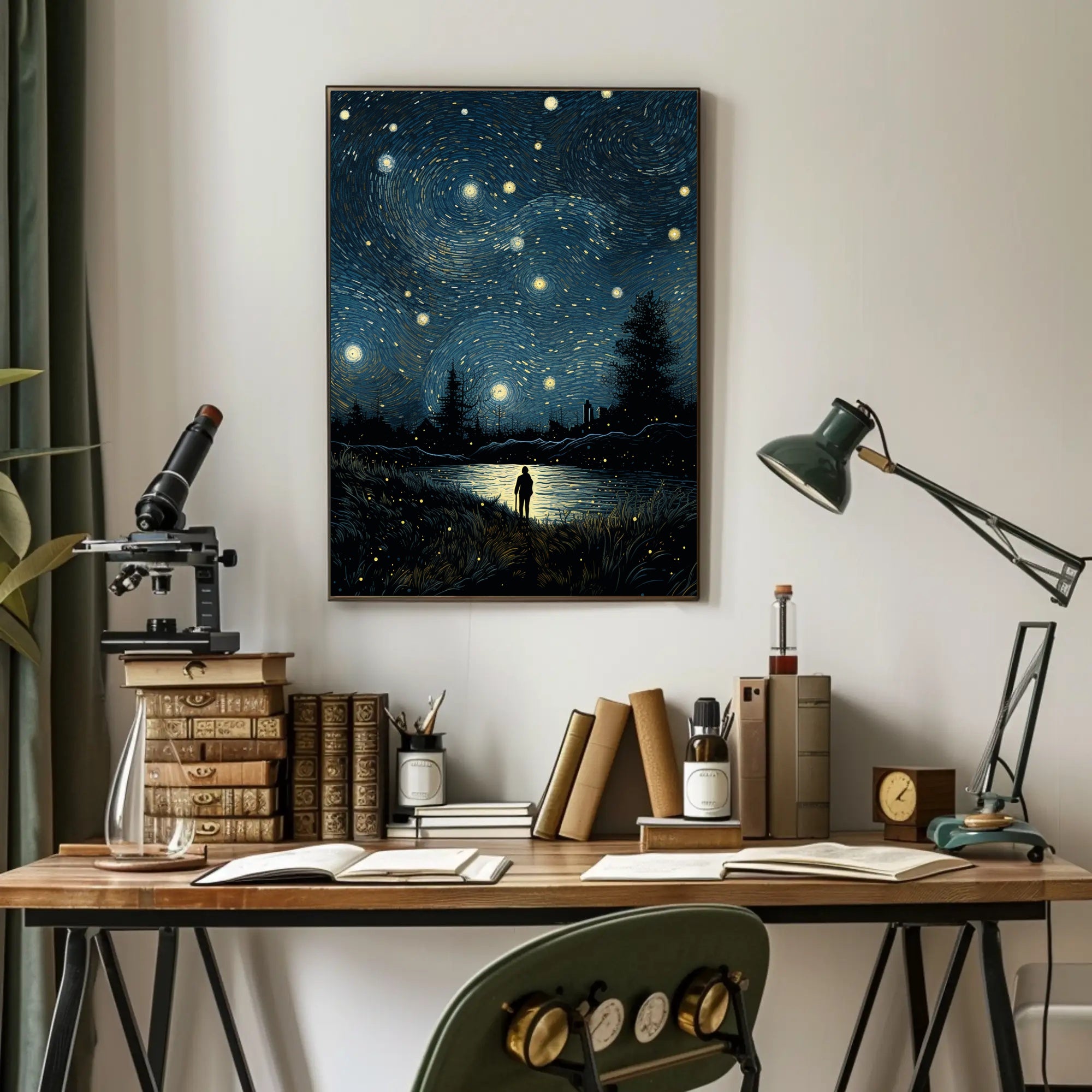 Starry Night Reflections Poster PosterGoat