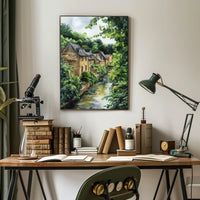 Luxembourg Grund District Riverside Scene Classic Poster