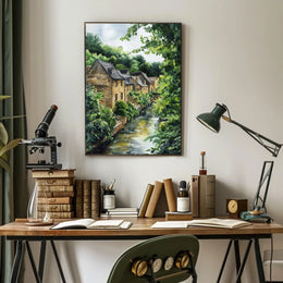 Luxembourg Grund District Riverside Scene Classic Poster