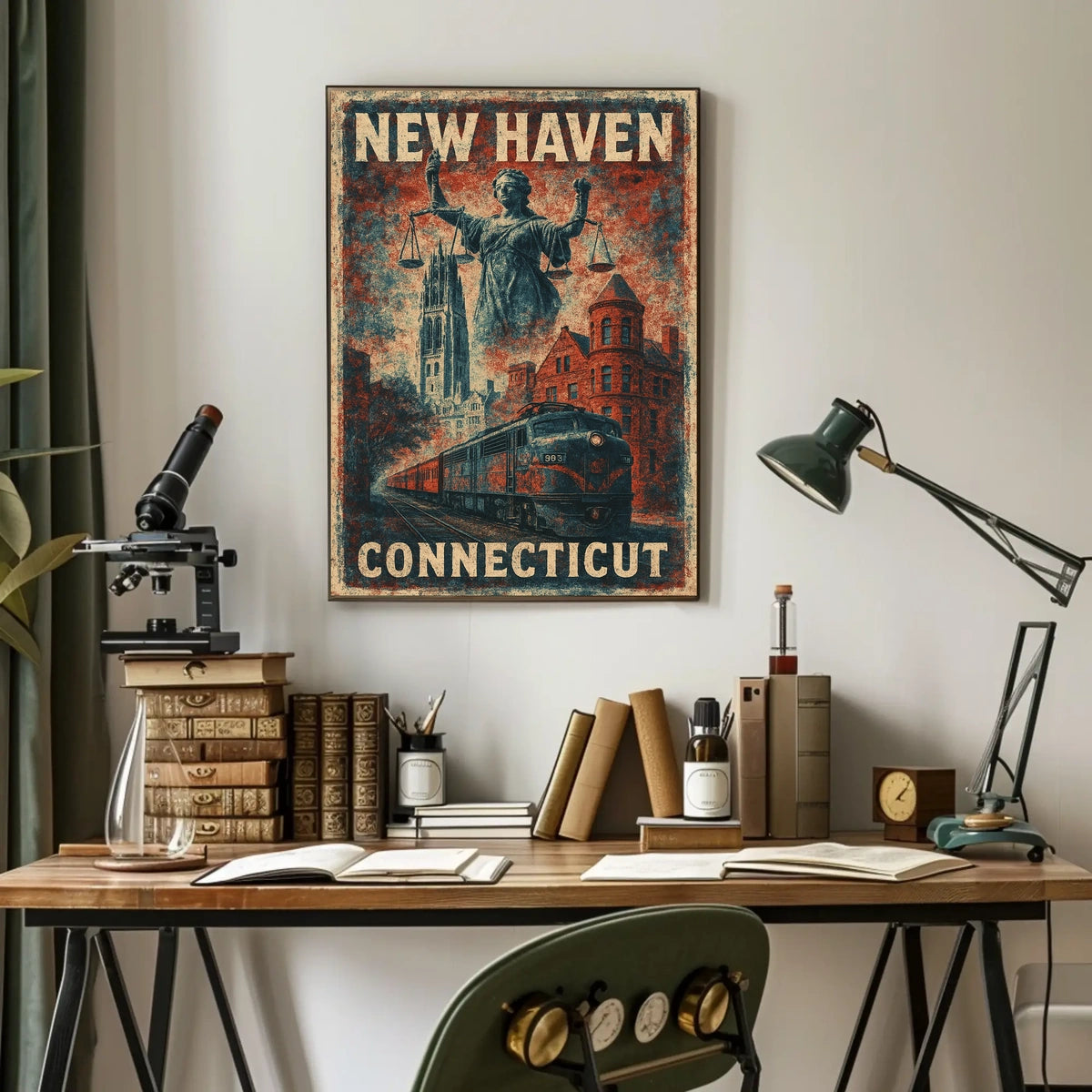 New Haven Connecticut Cityscape Photography Realism Poster