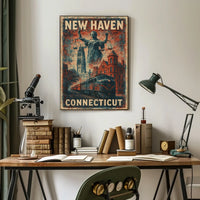 New Haven Connecticut Cityscape Photography Realism Poster