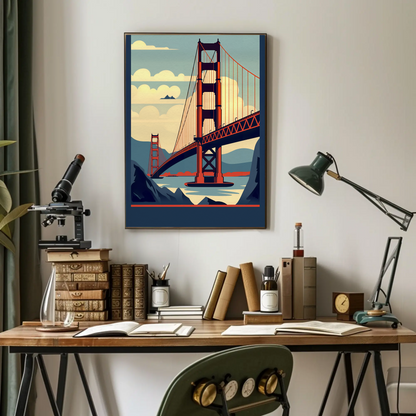 Golden Gate Bridge San Francisco Iconic View Travel Poster