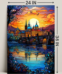 Sunset Over The Cityscape Poster