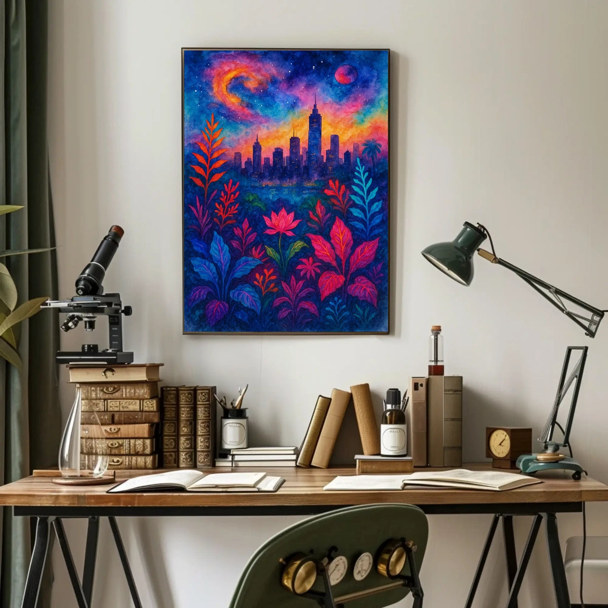 Cosmic Cityscape Poster