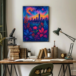 Cosmic Cityscape Poster